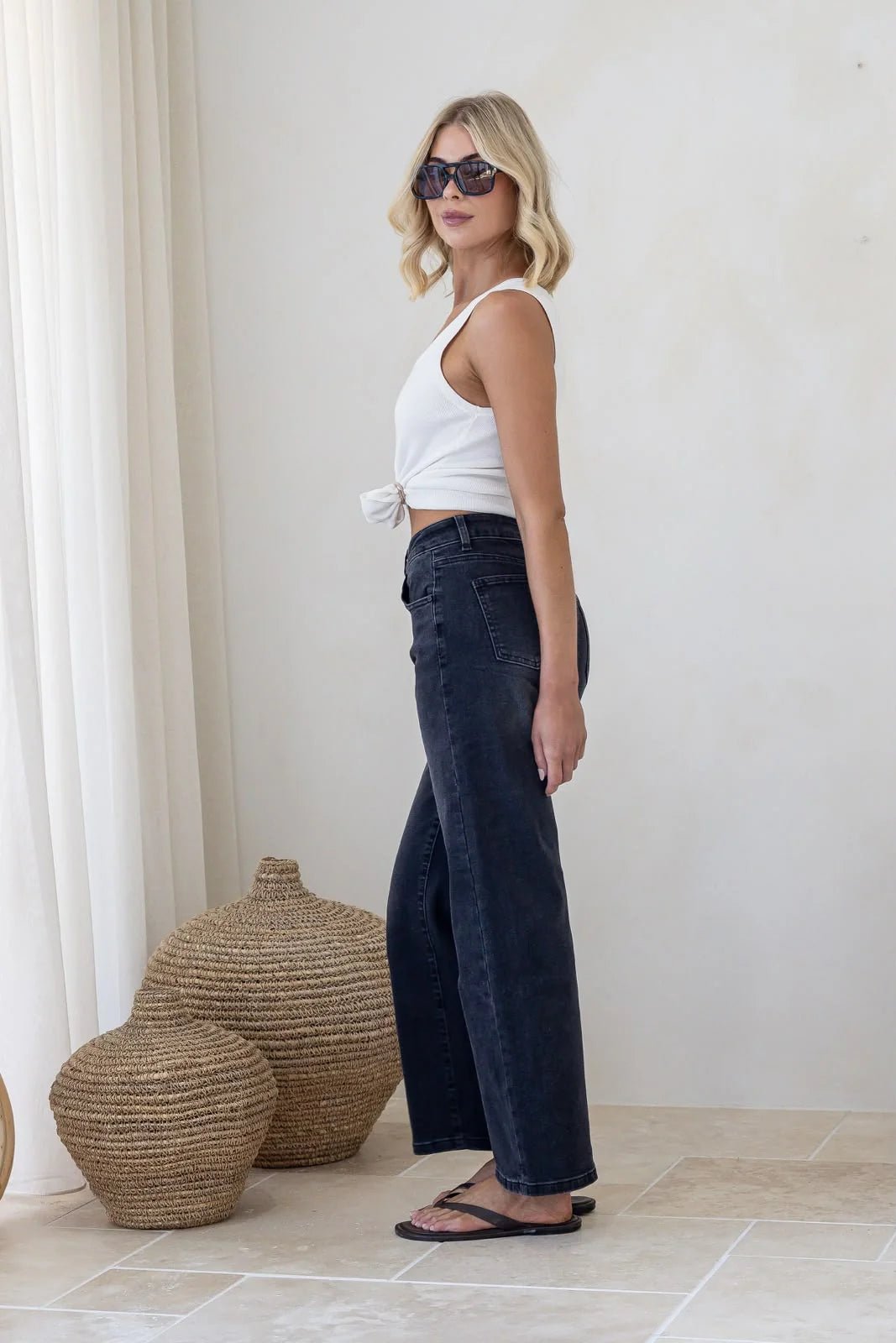 Buy Country Denim - Straight Leg Eldorado Jeans - Wash Black by Country Denim - at Hamish + Grace