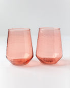 Creative Women Australia Homewares Handblown Hammered Glass Water Tumbler - Set of 2: Clear