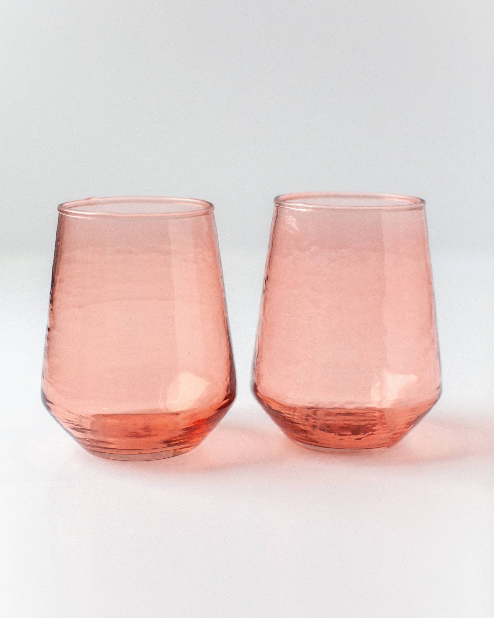 Creative Women Australia Homewares Handblown Hammered Glass Water Tumbler - Set of 2: Clear