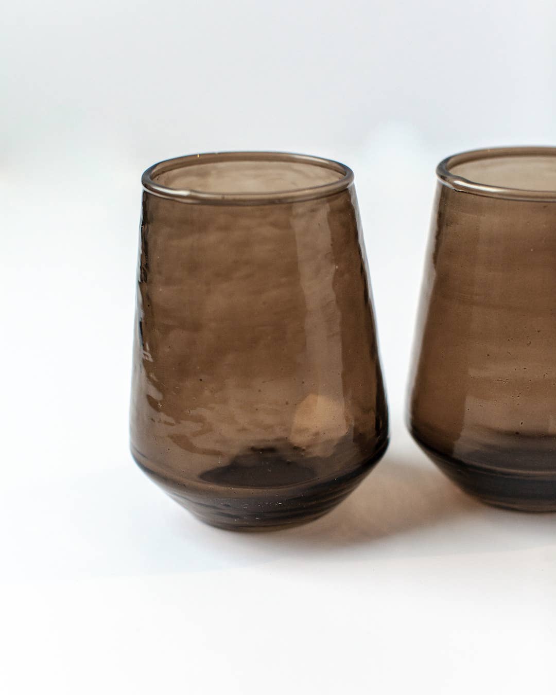 Creative Women Australia Homewares Handblown Hammered Glass Water Tumbler - Set of 2: Clear