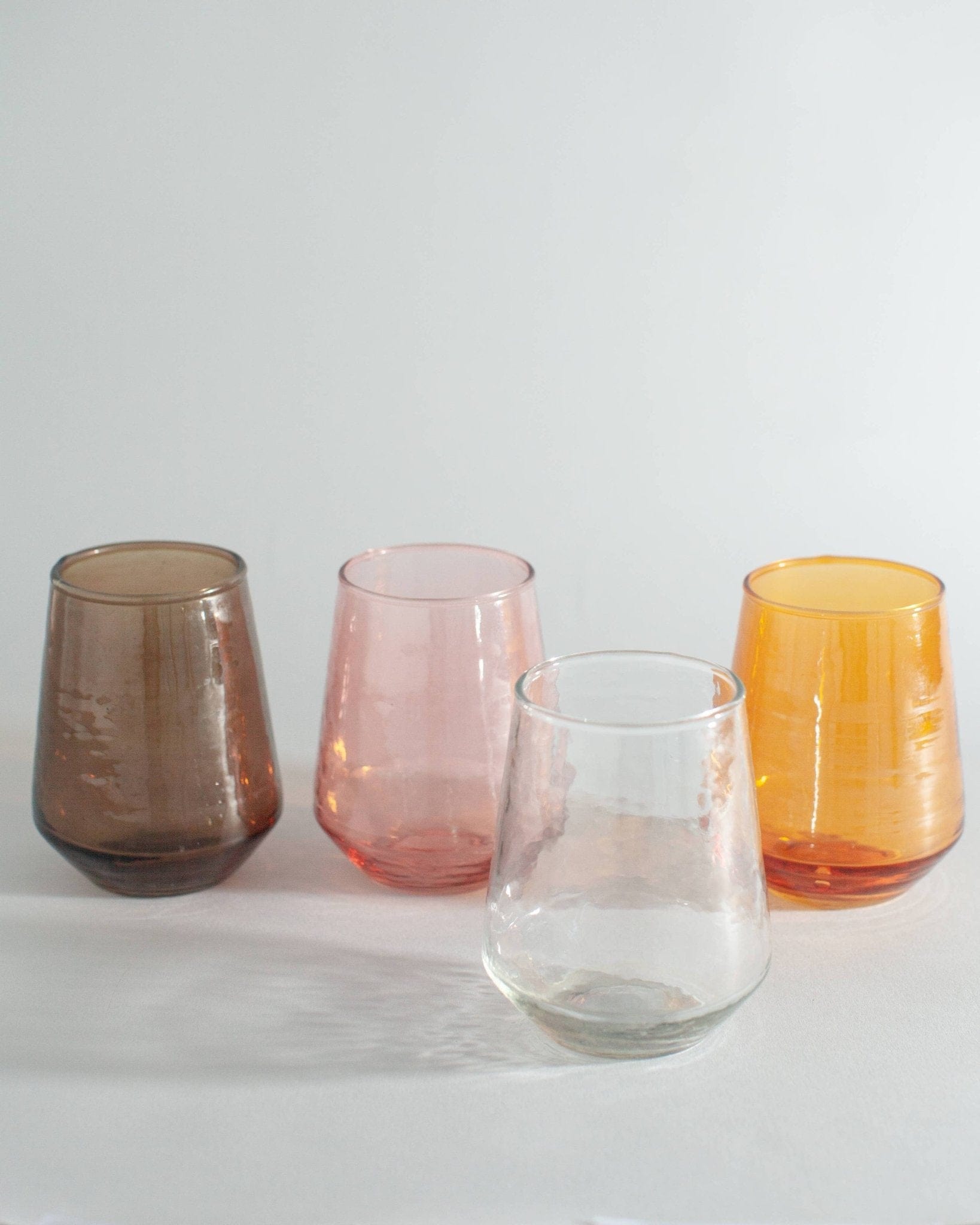 Creative Women Australia Homewares Handblown Hammered Glass Water Tumbler - Set of 2: Clear