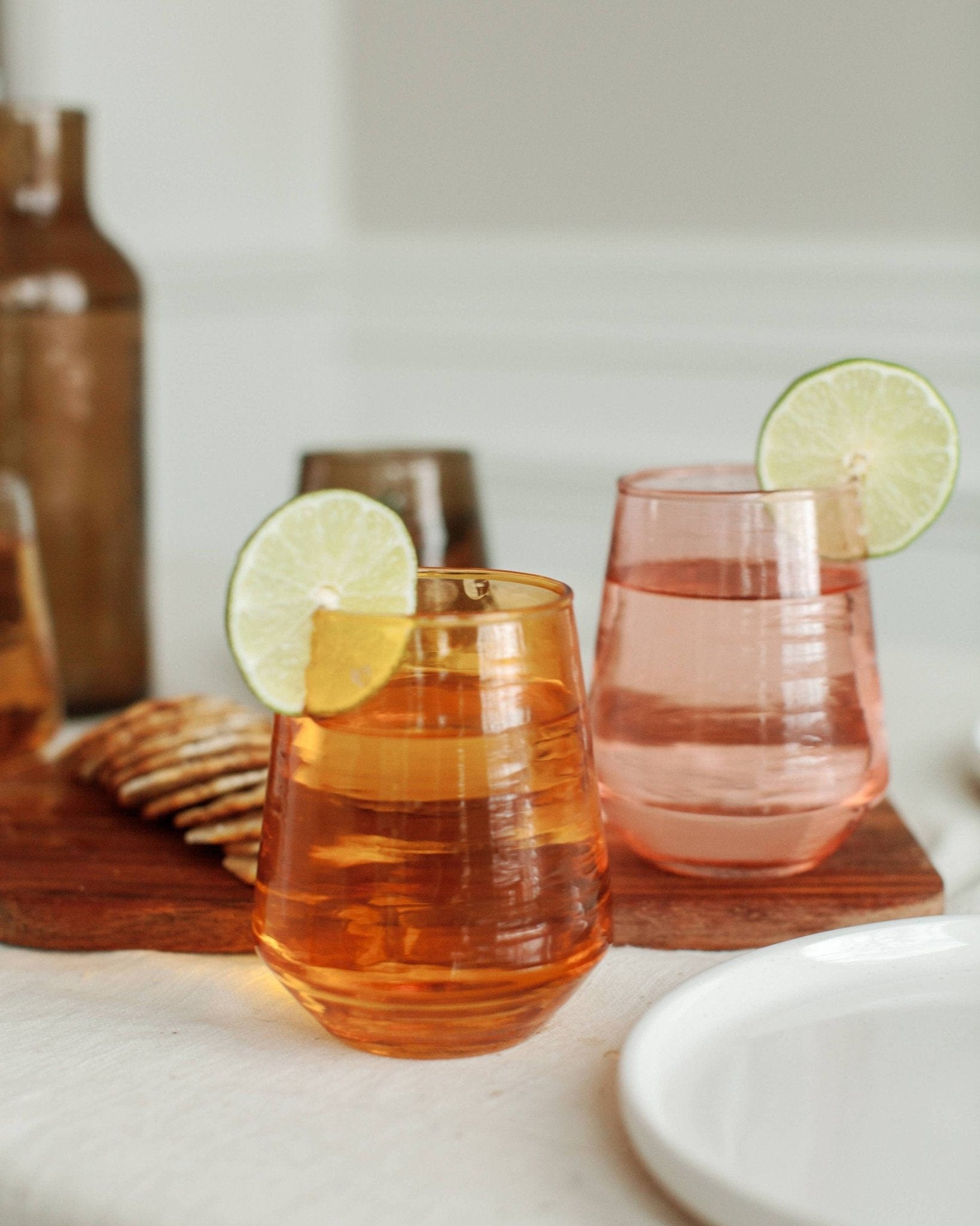 Creative Women Australia Homewares Handblown Hammered Glass Water Tumbler - Set of 2: Clear