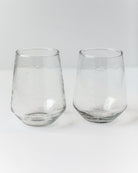 Creative Women Australia Homewares Handblown Hammered Glass Water Tumbler - Set of 2: Clear