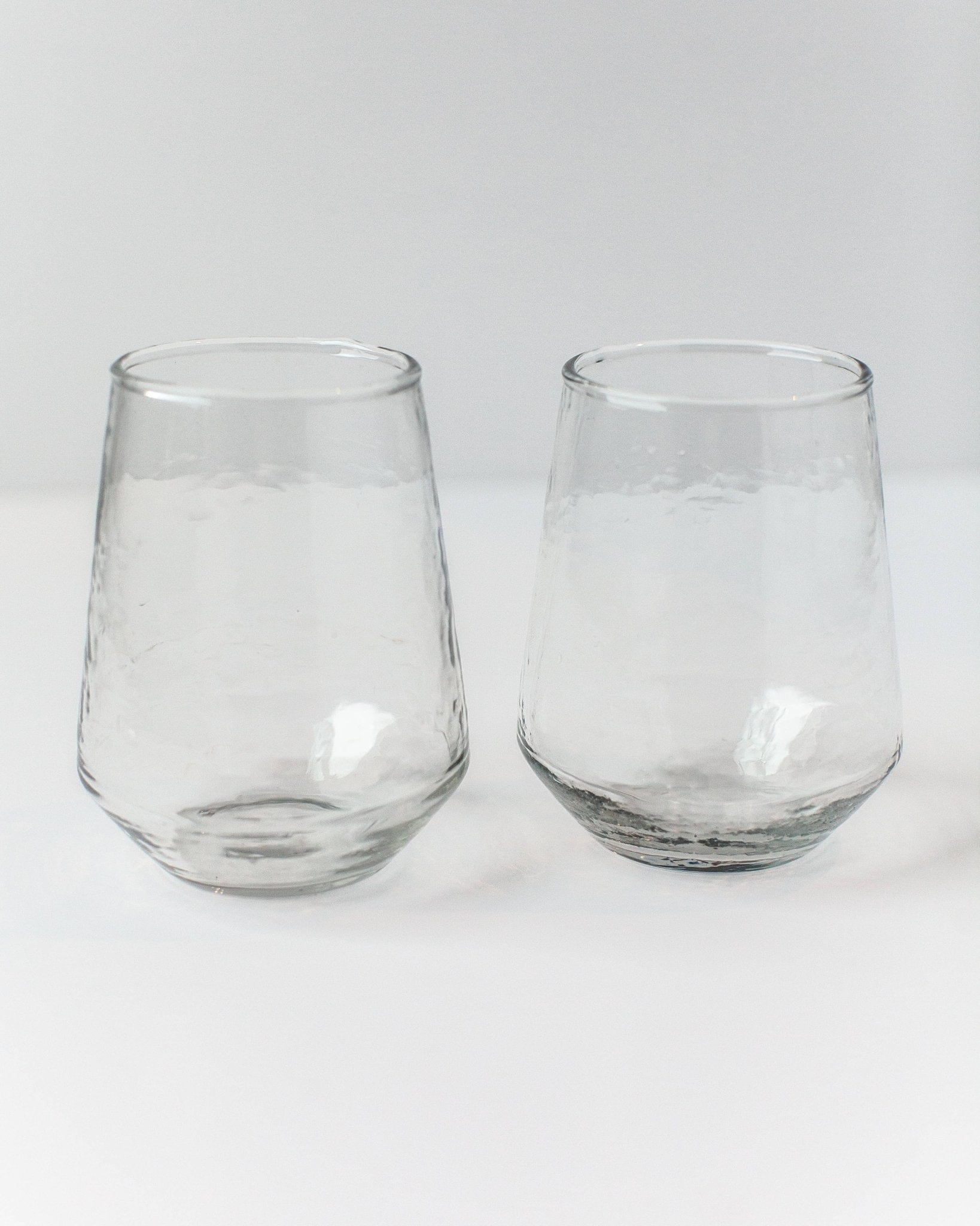 Creative Women Australia Homewares Handblown Hammered Glass Water Tumbler - Set of 2: Clear