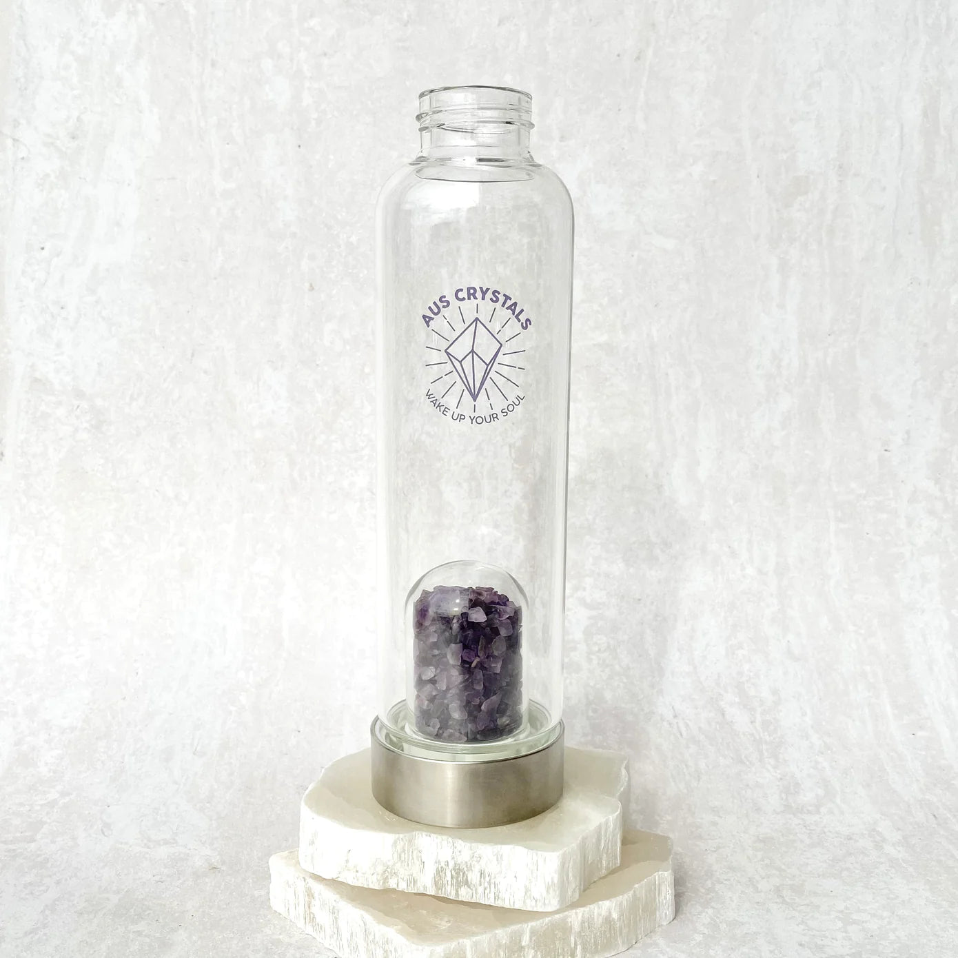 Buy Crystal Infused Water Bottles - Amethyst by Aus Crystals - at Hamish & Grace