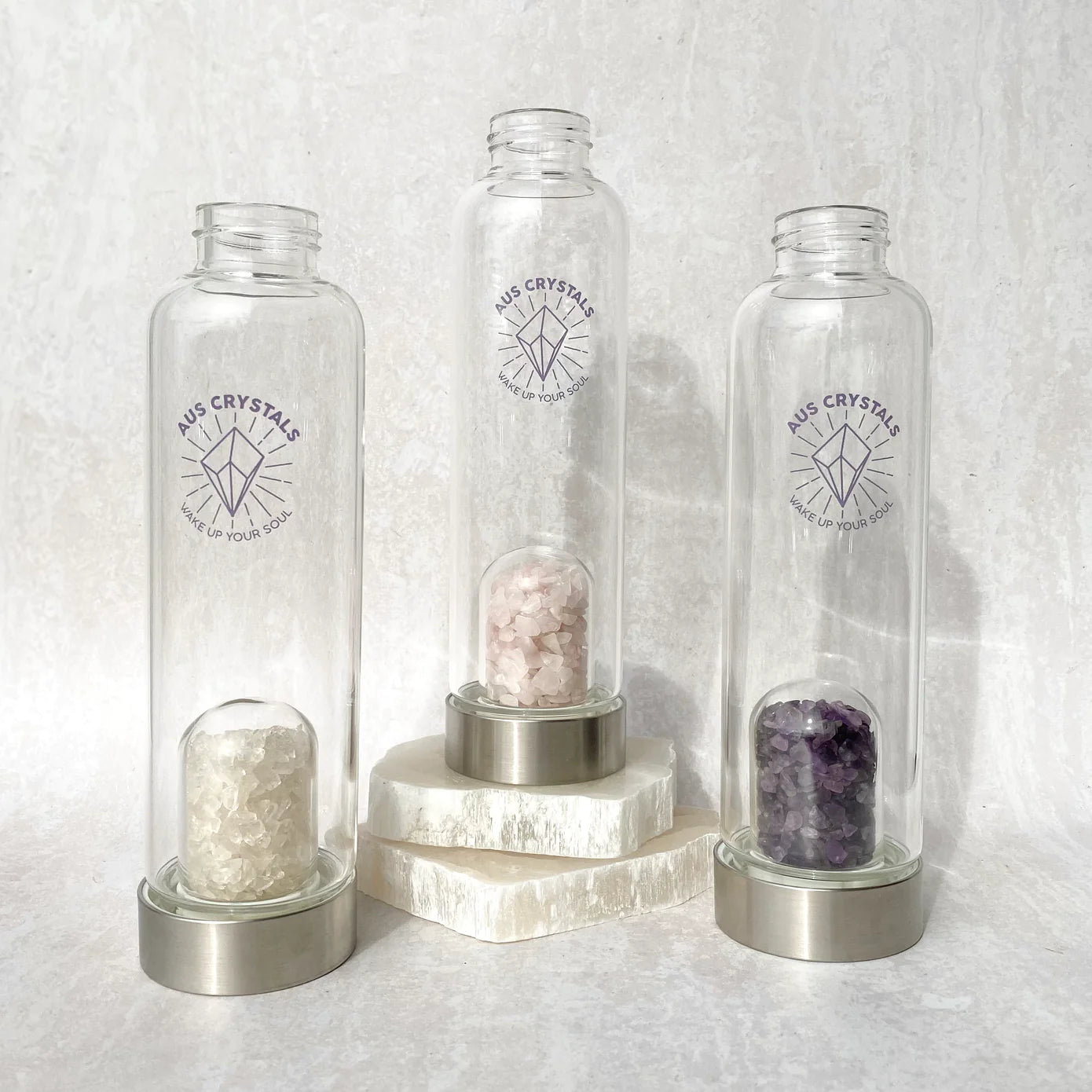 Buy Crystal Infused Water Bottles - Amethyst by Aus Crystals - at Hamish & Grace