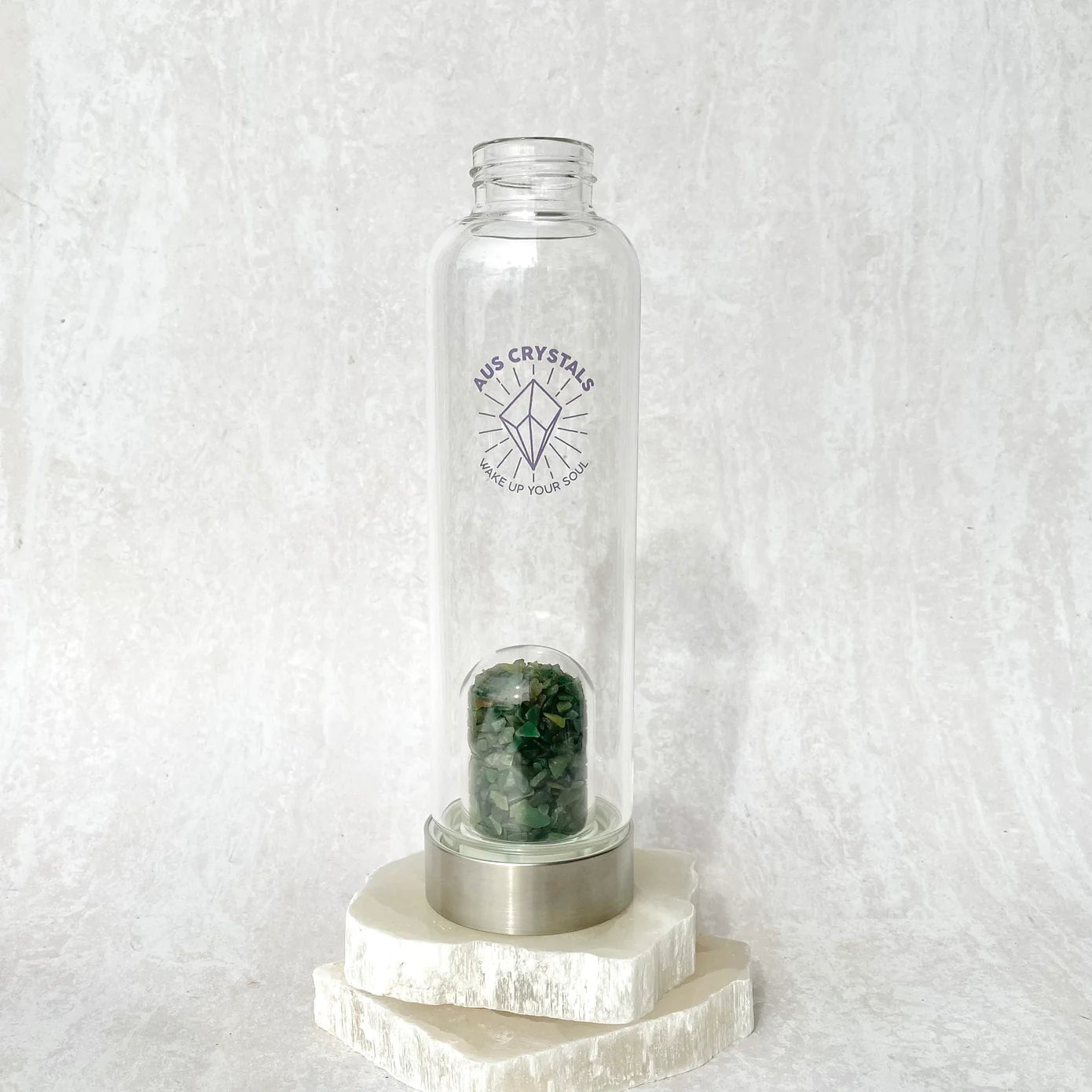 Buy Crystal Infused Water Bottles - Green Aventurine by Aus Crystals - at Hamish & Grace