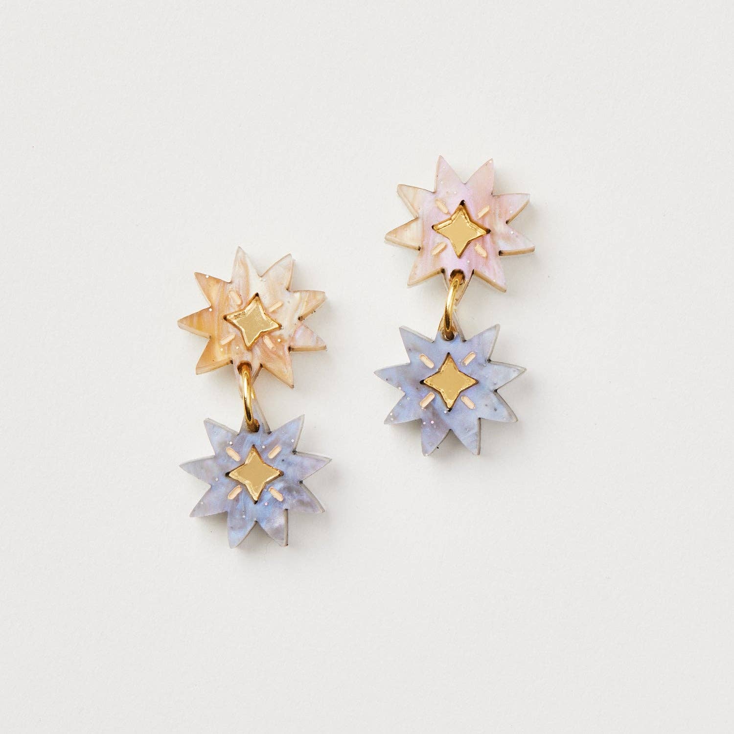 Buy Double Stars - Gold / Grey by Martha Jean - at Hamish & Grace