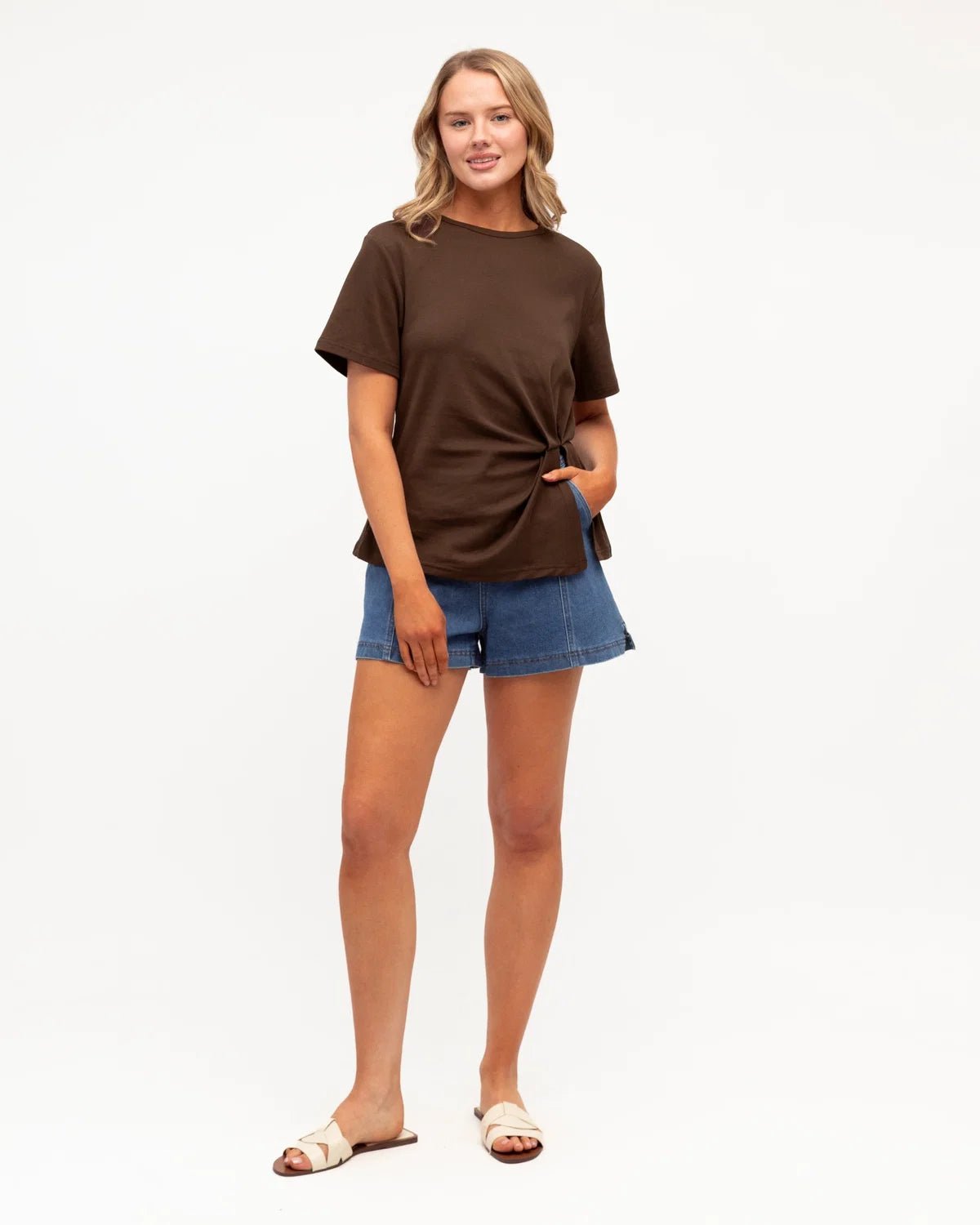 Buy Ebby and I - Blue Mood Tee - Chocolate by Ebby and I - at Hamish + Grace