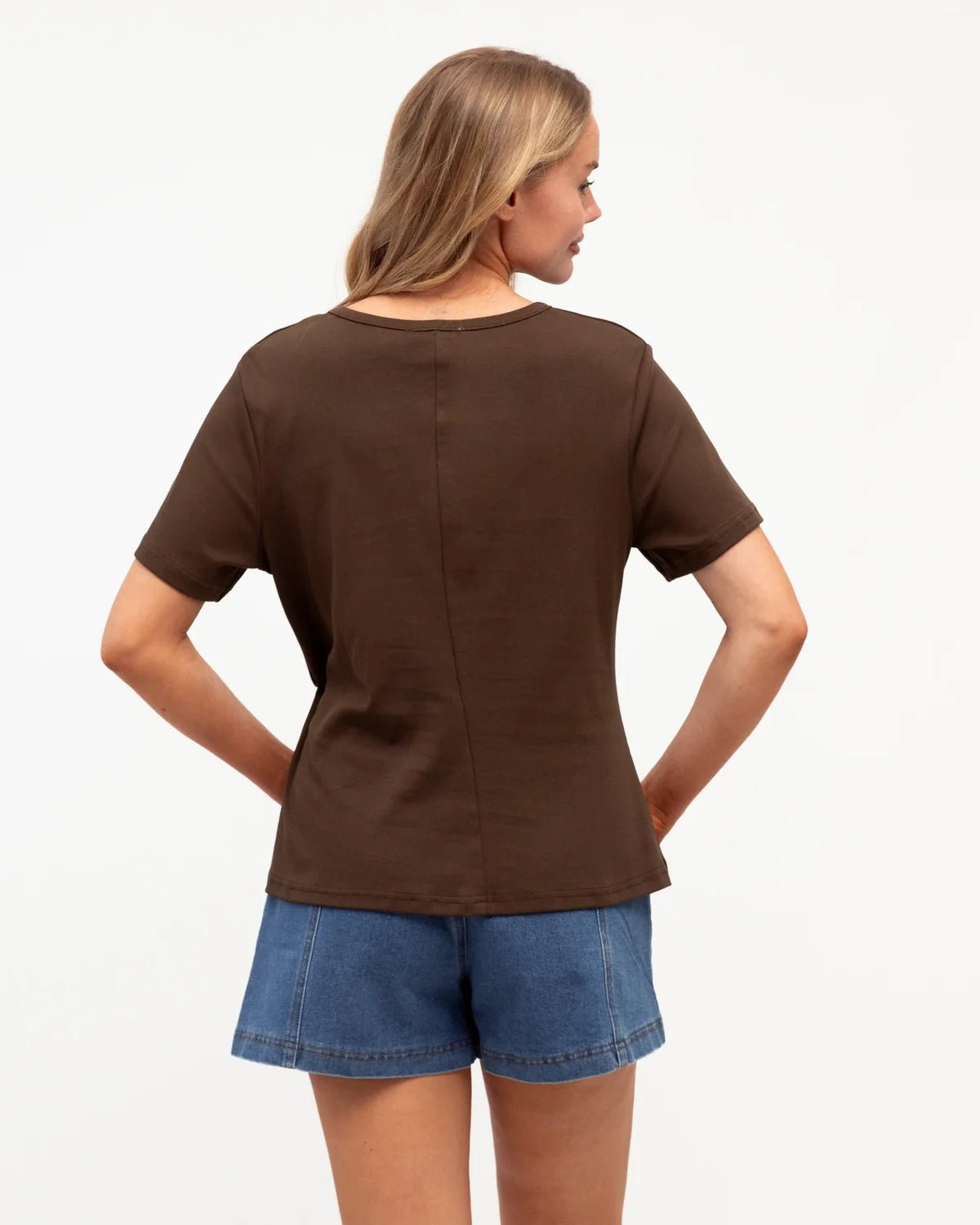 Buy Ebby and I - Blue Mood Tee - Chocolate by Ebby and I - at Hamish + Grace