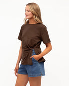 Buy Ebby and I - Blue Mood Tee - Chocolate by Ebby and I - at Hamish + Grace