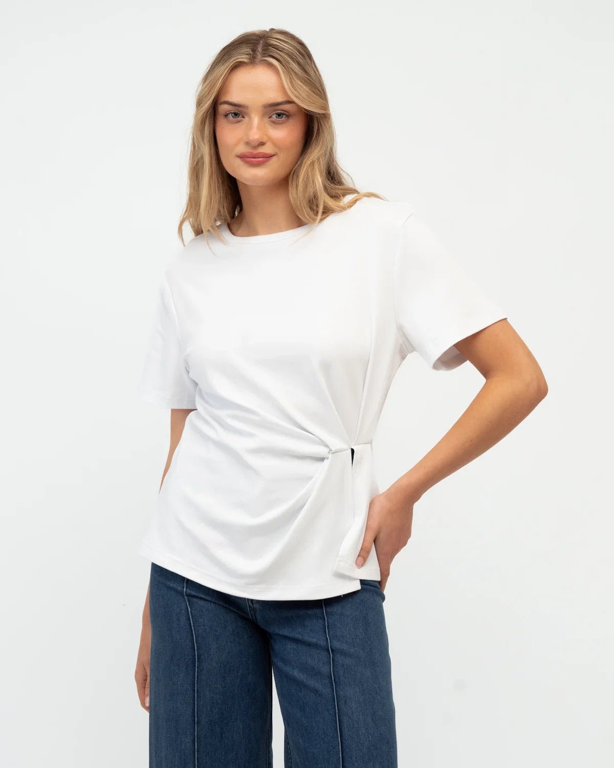 Buy Ebby and I - Blue Mood Tee - White by Ebby and I - at Hamish + Grace