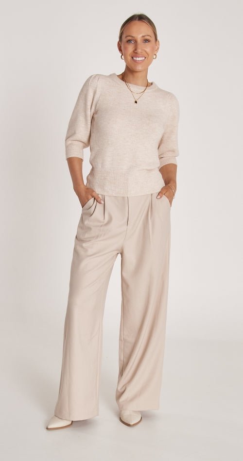 Buy Feather and Noise - Estelle Knitted Top Cream by Feather & Noise - at Hamish & Grace