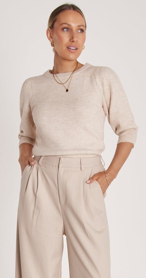 Buy Feather and Noise - Estelle Knitted Top Cream by Feather & Noise - at Hamish & Grace