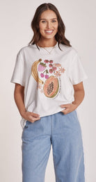 Buy Feather and Noise - Holidays Graphic Tee - White by Feather & Noise - at Hamish & Grace