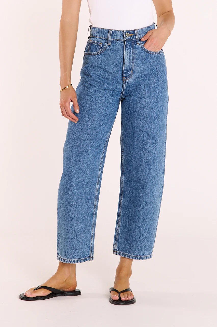 Buy Feather and Noise - Lola Cropped Barrel Jean - Deep Blue by Feather and Noise - at Hamish + Grace