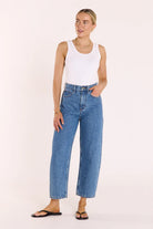 Buy Feather and Noise - Lola Cropped Barrel Jean - Deep Blue by Feather and Noise - at Hamish + Grace