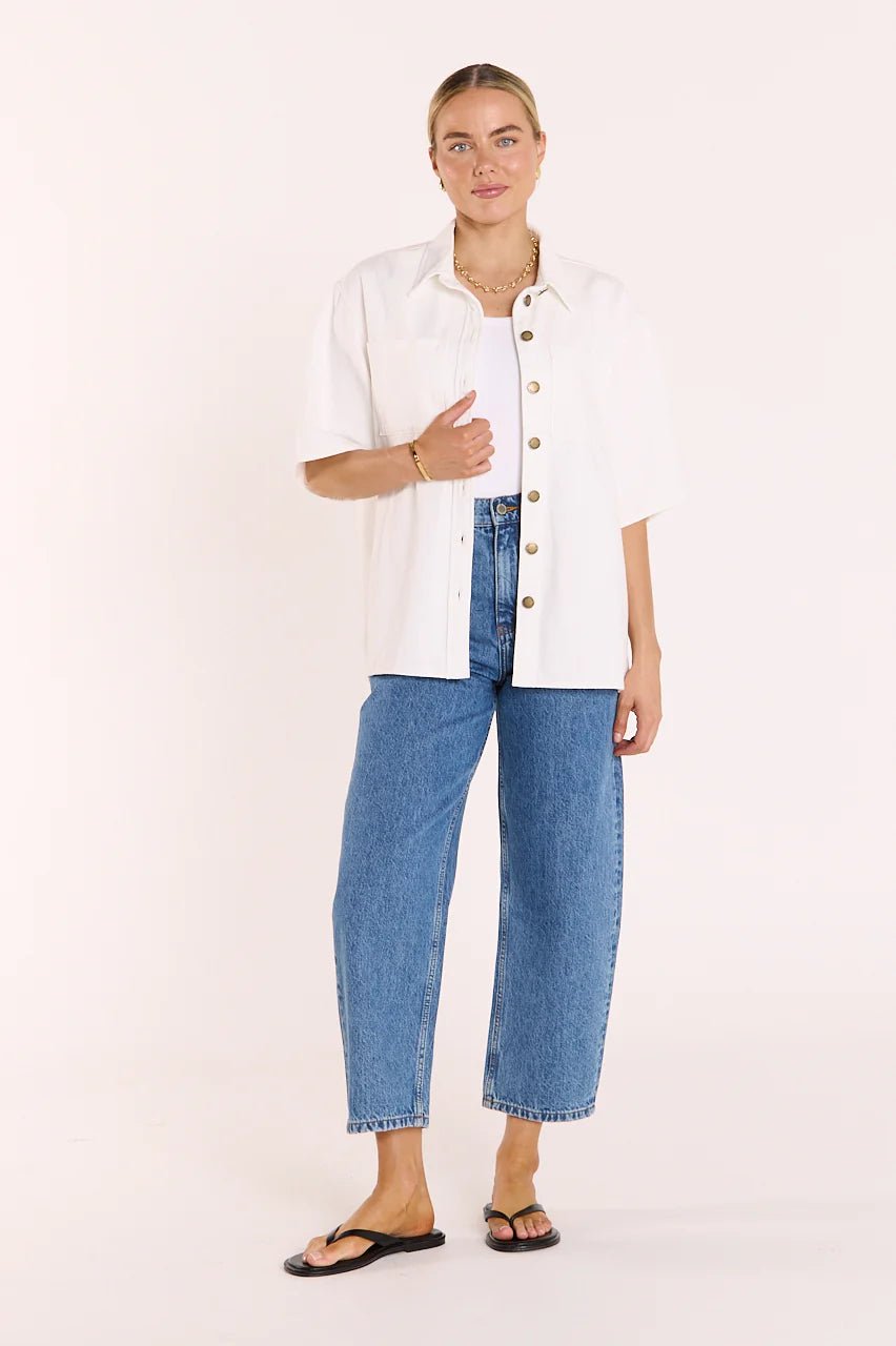 Buy Feather and Noise - Lola Cropped Barrel Jean - Deep Blue by Feather and Noise - at Hamish + Grace