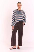 Buy Feather and Noise - Noah Cropped Pant - Dark Chocolate by Feather and Noise - at Hamish + Grace