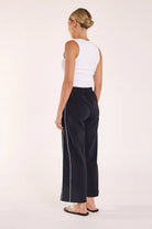 Buy Feather and Noise - Noah Cropped Pant - Navy Blue Piping by Feather and Noise - at Hamish + Grace