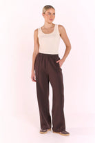 Buy Feather and Noise - Noah Pant - Dark Chocolate by Feather and Noise - at Hamish + Grace