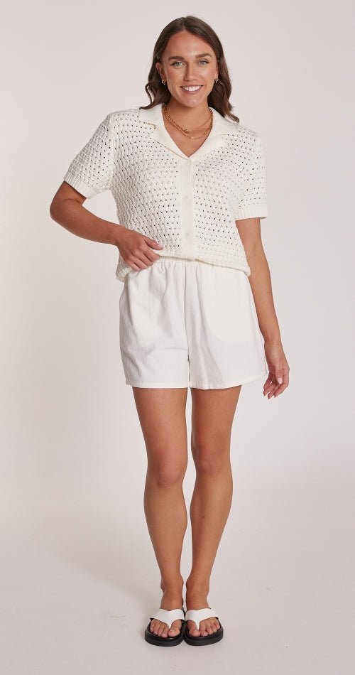 Buy Feather and Noise - Sunny Crochet Shirt - White by Feather & Noise - at Hamish & Grace