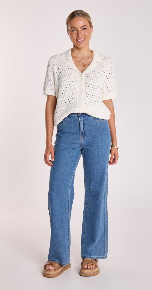 Buy Feather and Noise - Sunny Crochet Shirt - White by Feather & Noise - at Hamish & Grace