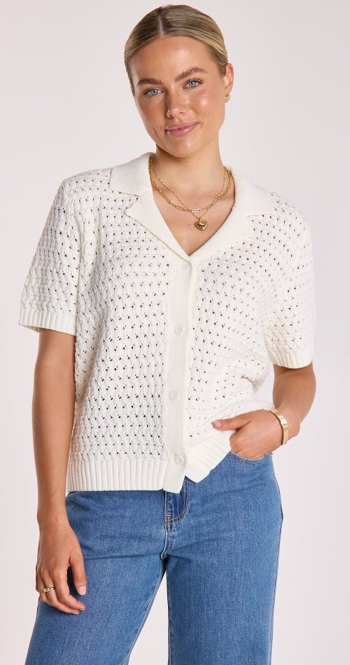 Buy Feather and Noise - Sunny Crochet Shirt - White by Feather & Noise - at Hamish & Grace