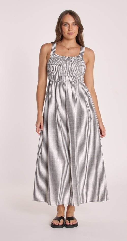 Buy Feather and Noise - Tori Dress - Black Stripe by Feather & Noise - at Hamish & Grace