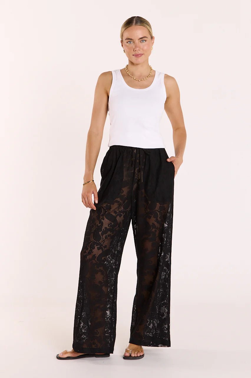 Buy Feather and Noise - Valerie Pant - Black Lace by Feather and Noise - at Hamish + Grace