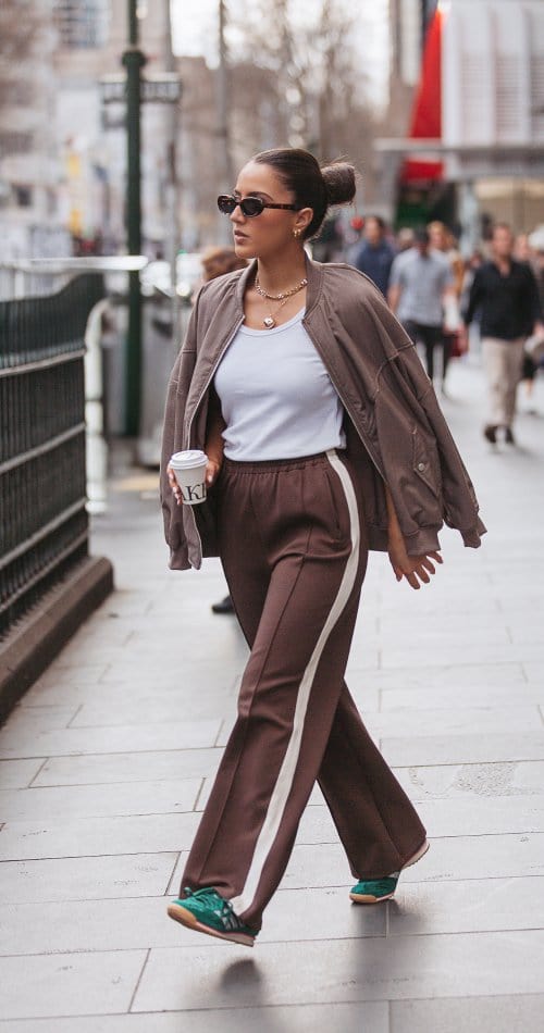 Feather & Noise Fashion Feather & Noise - Noah Pant - Chocolate and Cream Stripe