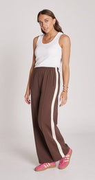 Feather & Noise Fashion Feather & Noise - Noah Pant - Chocolate and Cream Stripe