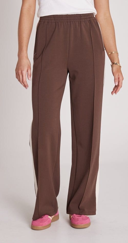 Feather & Noise Fashion Feather & Noise - Noah Pant - Chocolate and Cream Stripe