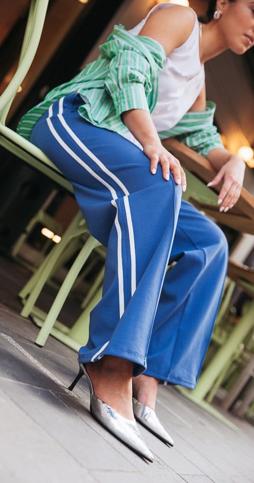 Feather & Noise Fashion Feather & Noise - Noah Wide Pant - Blue Stripe