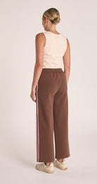 Buy Feather & Noise - Noah Cropped Pant Chocolate Pink Stripe by Feather & Noise - at Hamish + Grace