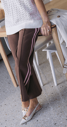 Buy Feather & Noise - Noah Cropped Pant Chocolate Pink Stripe by Feather & Noise - at Hamish + Grace