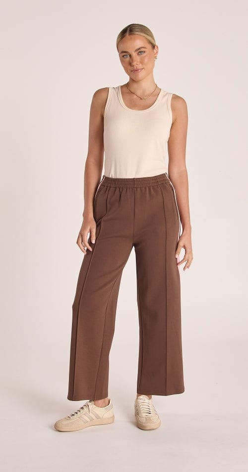 Buy Feather & Noise - Noah Cropped Pant Chocolate Pink Stripe by Feather & Noise - at Hamish + Grace