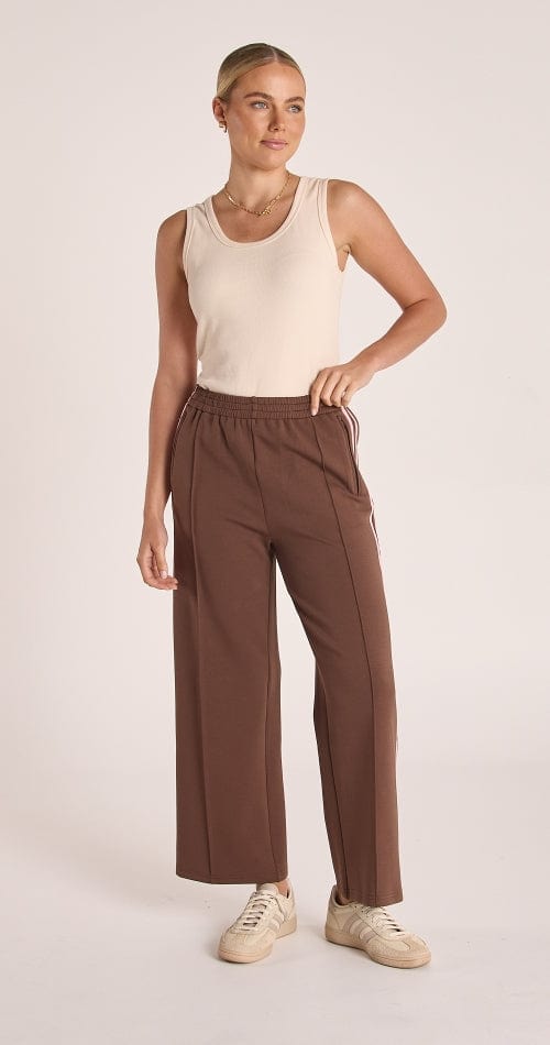 Buy Feather & Noise - Noah Cropped Pant Chocolate Pink Stripe by Feather & Noise - at Hamish + Grace