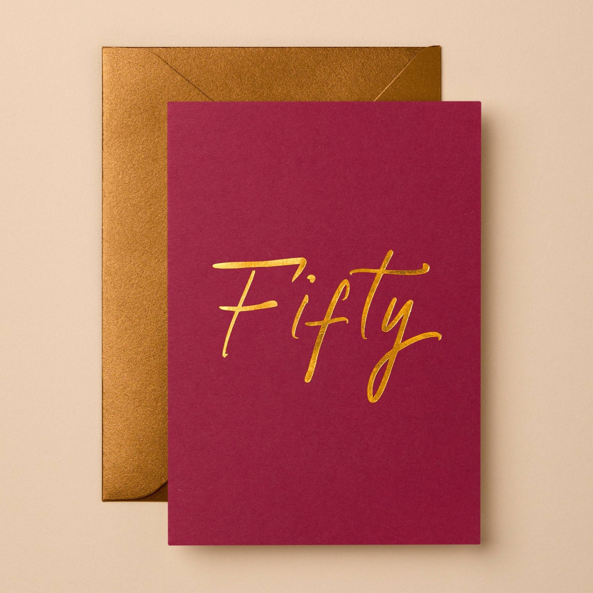 Buy Fifty Birthday Card | Signature Foil Greeting Card by Gabrielle & Celine Greeting Cards Australia - at Hamish + Grace