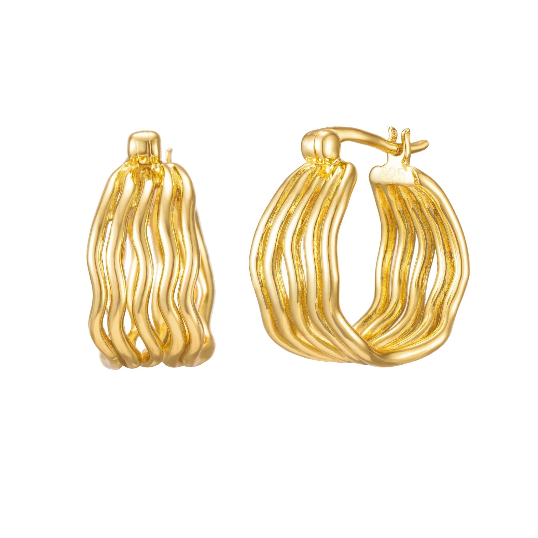Buy Five Waves Hoop - 14ct Gold Earring by Hamish + Grace - at Hamish + Grace