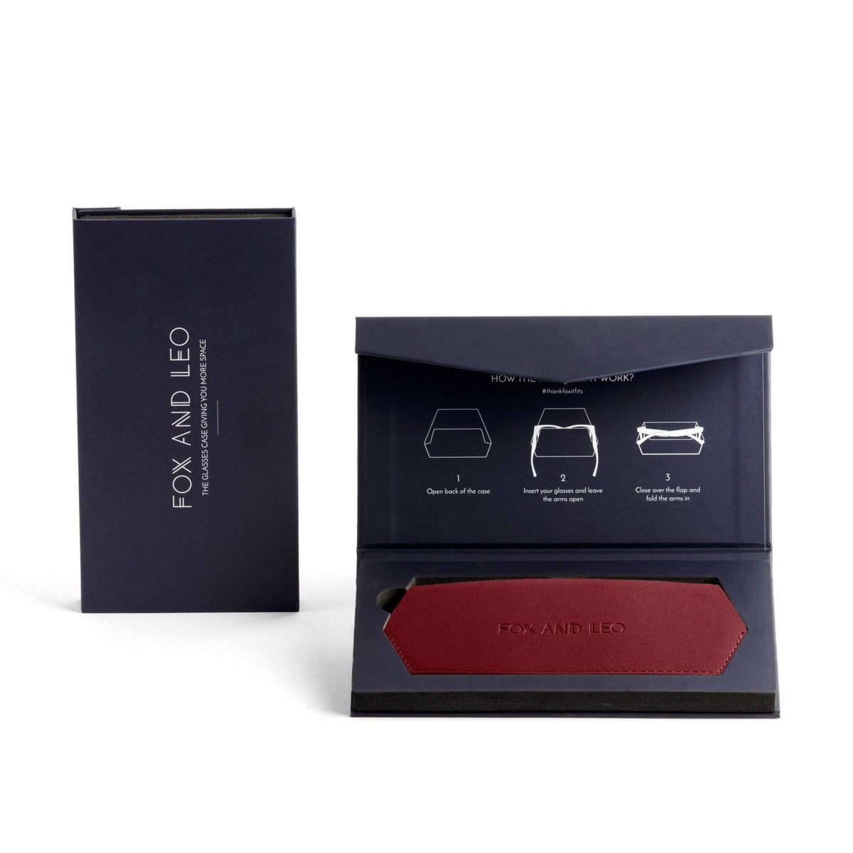 Buy Fox and Leo glasses case - Burgundy by FOX AND LEO - at Hamish + Grace