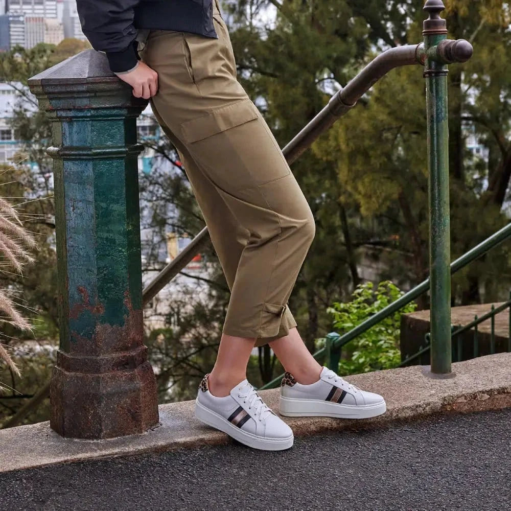 Frankie 4 Fashion Frankie4 - Riley White/Leopard Print Sneaker