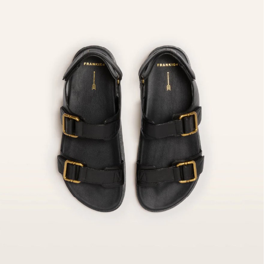 Buy Frankie 4 - Thompson Black Flat Sandal by Frankie 4 - at Hamish & Grace