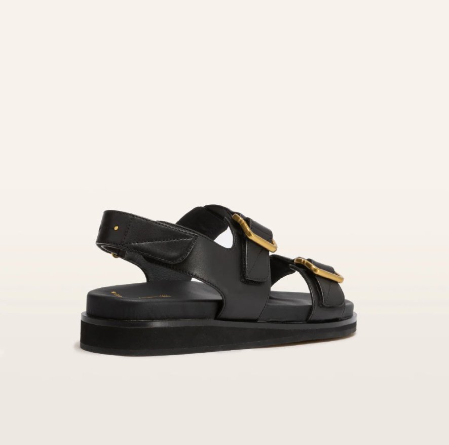 Buy Frankie 4 - Thompson Black Flat Sandal by Frankie 4 - at Hamish & Grace