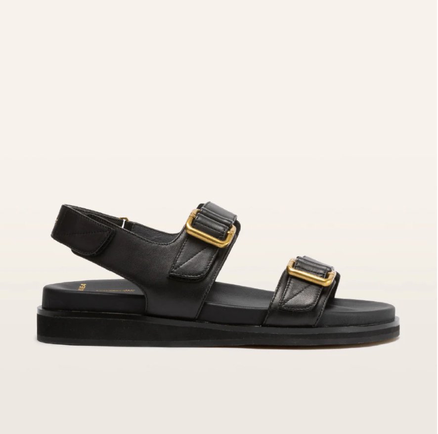 Buy Frankie 4 - Thompson Black Flat Sandal by Frankie 4 - at Hamish & Grace