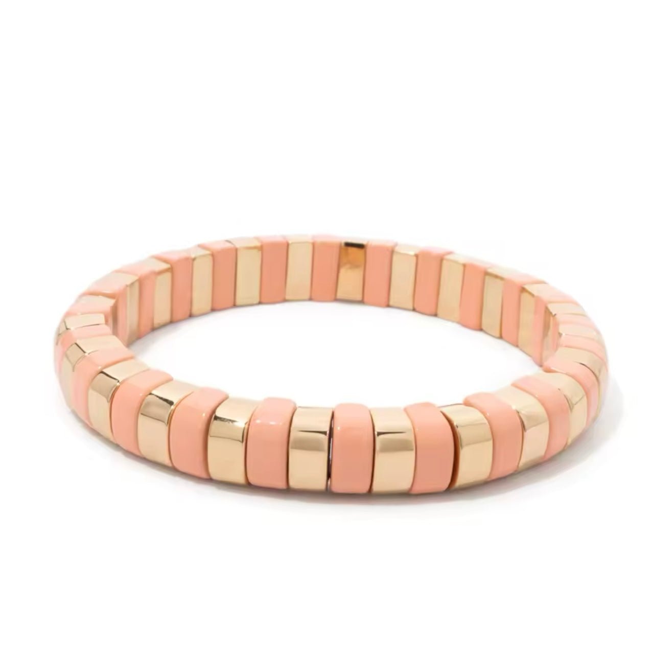 Buy Gold and Peach Enamel Stack Bracelet by Hamish + Grace - at Hamish & Grace