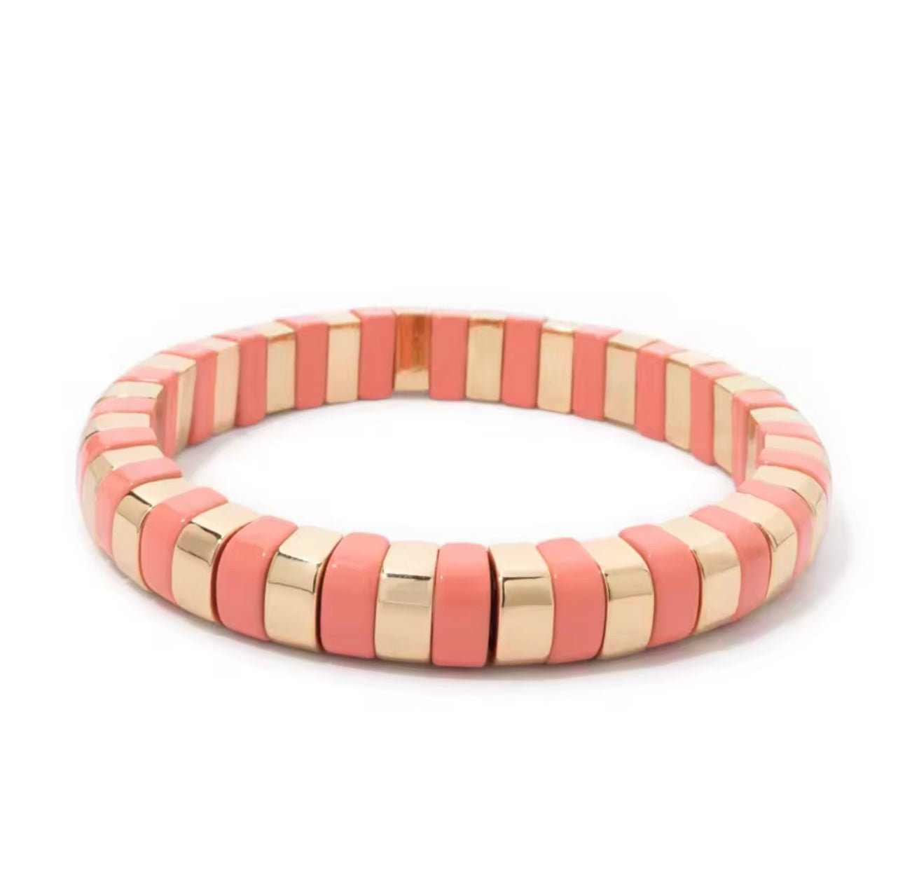 Buy Gold and Pink Enamel Stack Bracelet by Hamish + Grace - at Hamish & Grace