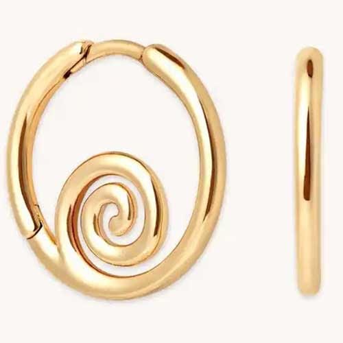 Buy Gold Swirl Hoop - 14ct Gold by Hamish + Grace - at Hamish + Grace