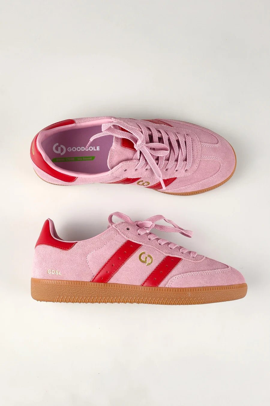 Buy Good Soles - 2001 Parallel Suede Sneaker - Pink/Red by Good Soles - at Hamish + Grace