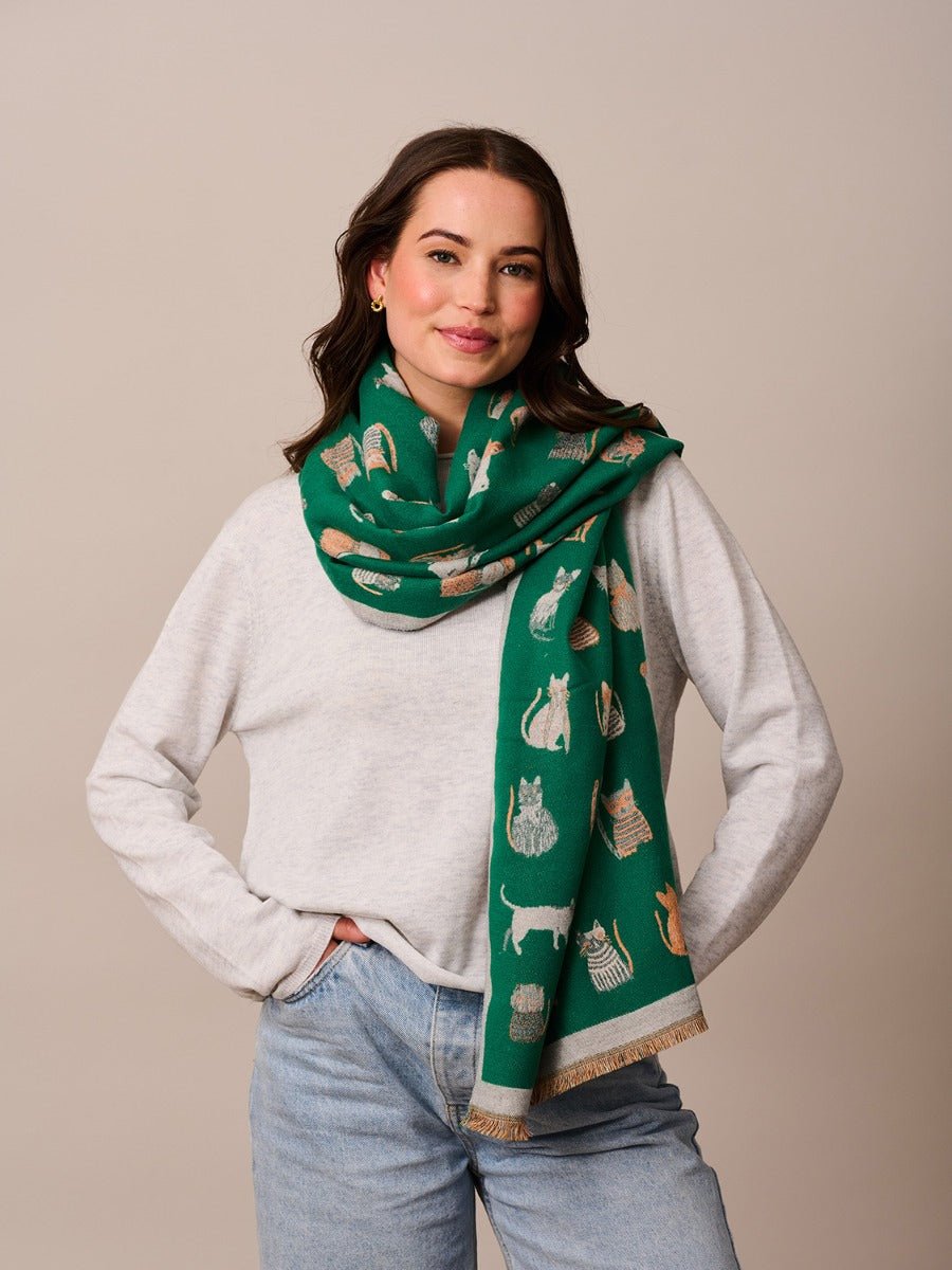 Buy Green Alley Catz Scarf by Tiger Tree - at Hamish & Grace